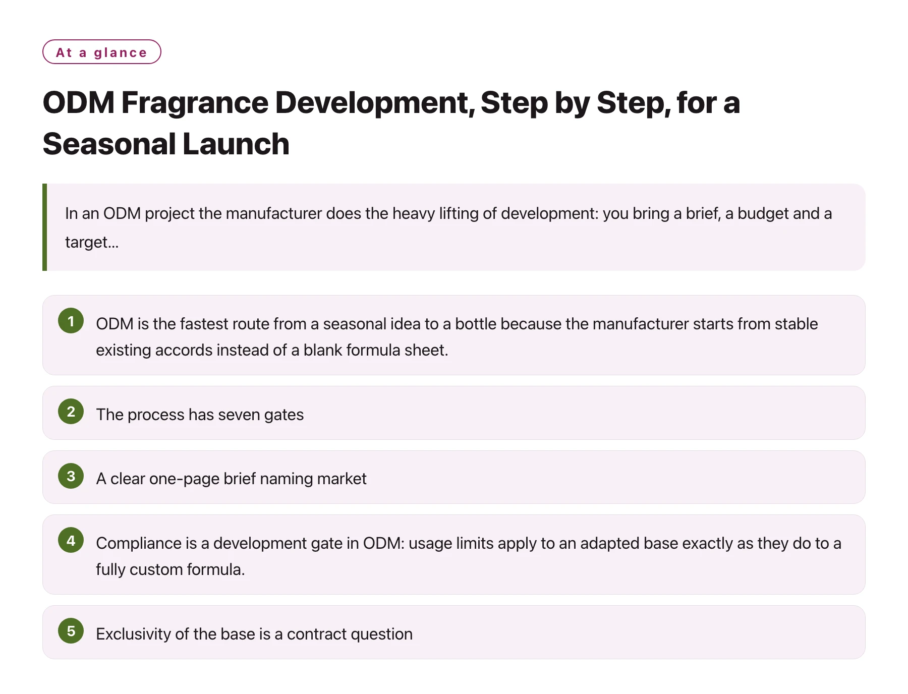 ODM Fragrance Development, Step by Step, for a Seasonal Launch——全文要点速览